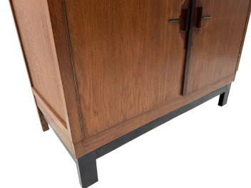 Art Deco Modernist Sideboard or credenza with Black Lacquered Top, 1930s